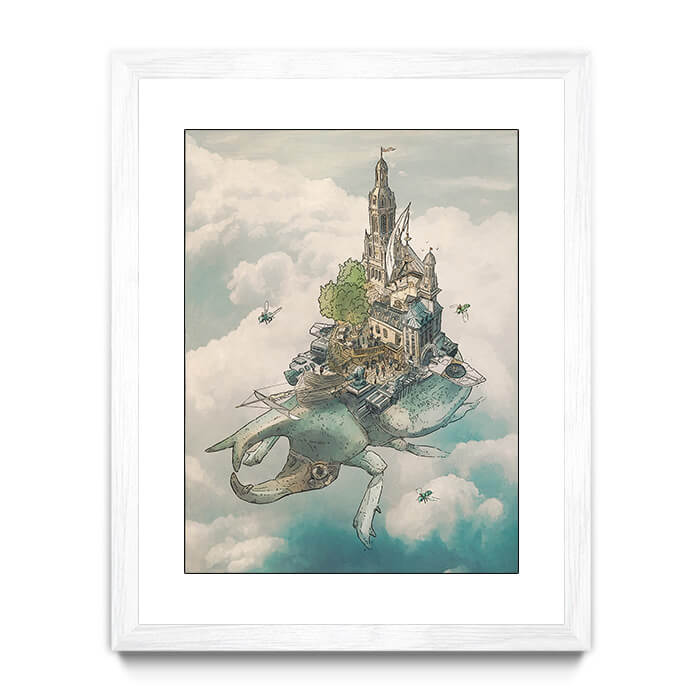 Rhino Beetle City - Gregory Fromenteau art - S (14'' X 11'' / 35.56 X 27.94 cm )